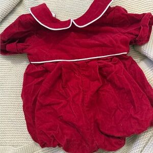 Red Corduroy Baby Dress with White Trim - Baby B'gosh